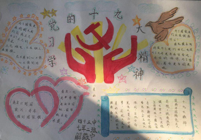 喜迎十九大手抄報圖片，學(xué)習(xí)黨的十九大精神