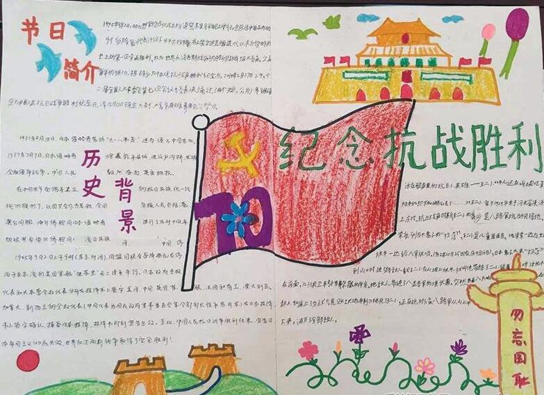 紀(jì)念抗戰(zhàn)勝利手抄報(bào)版面設(shè)計(jì)，以史為鑒通今