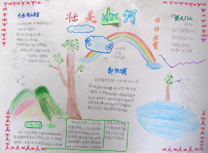 愛國主義手抄報，壯美山河