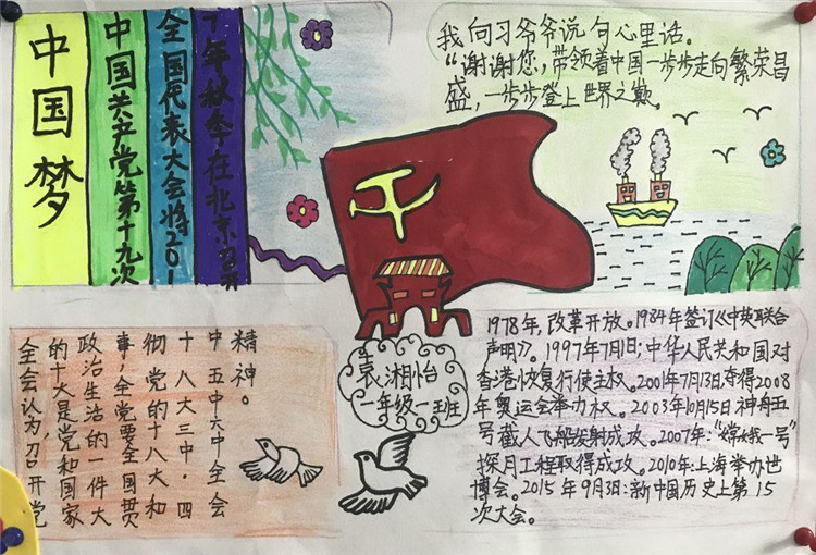 中國(guó)夢(mèng)手抄報(bào)，中國(guó)共產(chǎn)黨十九大