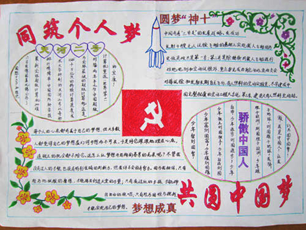 同筑個(gè)人夢(mèng)，共圓中國(guó)夢(mèng)手抄報(bào)
