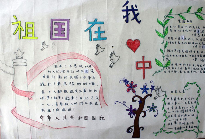 簡單好看的愛國手抄報(bào)圖片，祖國在我心中