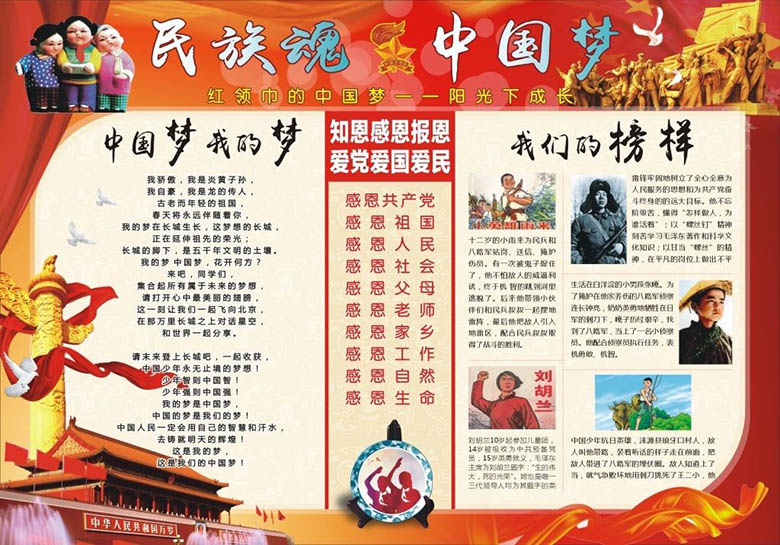 中國夢小報手抄報圖片，中國夢民族魂