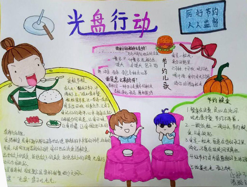 勤儉節(jié)約手抄報(bào)圖片，厲行節(jié)約人人監(jiān)督