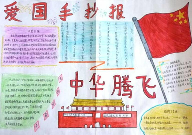 中華騰飛手抄報，愛國主義手抄報