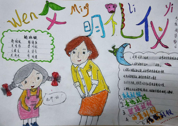 小學(xué)生文明禮儀手抄報(bào)圖片，交友禮儀