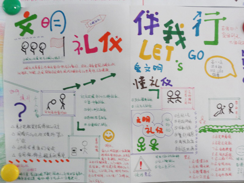 文明禮儀手抄報，文明禮儀伴我行