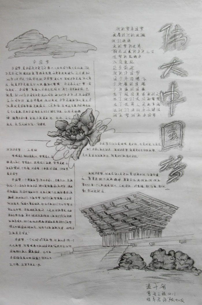 漂亮的中國夢手抄報圖片，偉大的中國夢