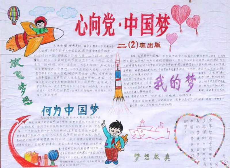 心向黨，中國夢手抄報