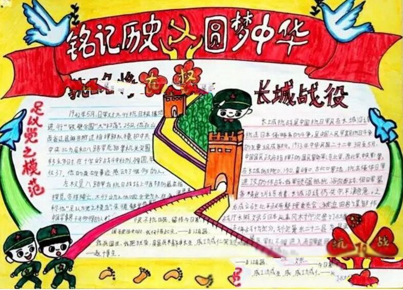 銘記歷史圓夢(mèng)中華手抄報(bào)圖片，銘記崢嶸歲月