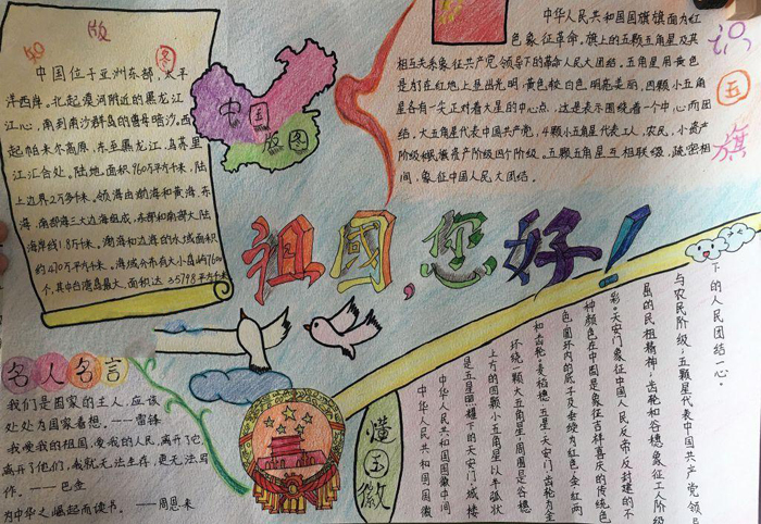 漂亮的愛國手抄報(bào)圖片，祖國您好