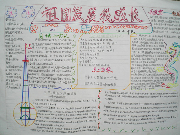 關于愛國主義的手抄報，祖國發(fā)展我成長
