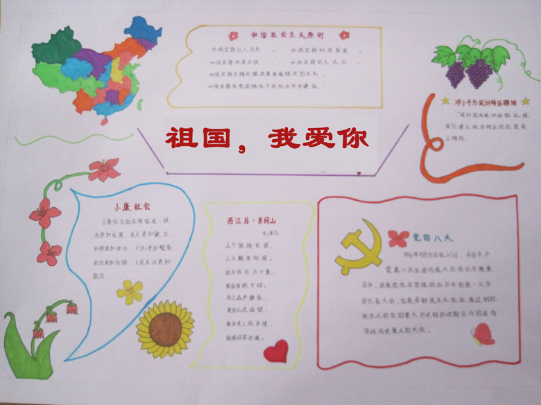 愛國主義教育手抄報，祖國我愛你