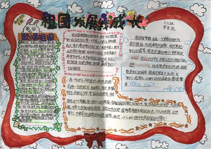 愛國手抄報圖片，祖國發(fā)展我成長