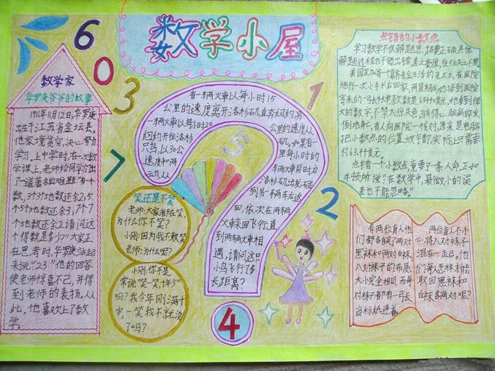 數(shù)學(xué)手抄報(bào)圖片，數(shù)學(xué)小屋