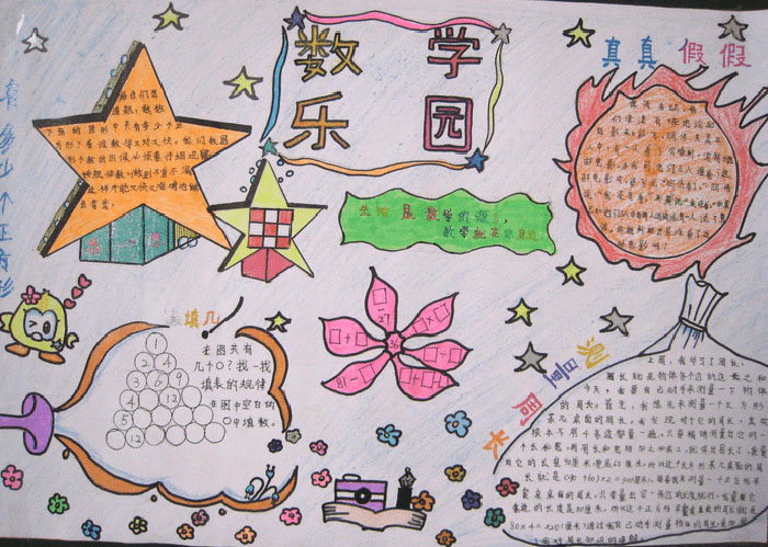 一年級(jí)數(shù)學(xué)手抄報(bào)圖片，數(shù)學(xué)樂園