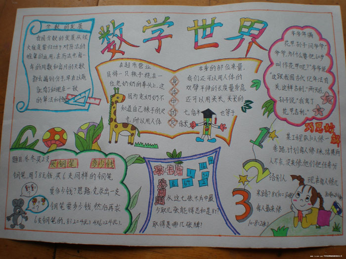 關(guān)于數(shù)學(xué)的手抄報(bào)圖片，數(shù)學(xué)世界