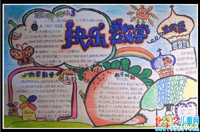 小學一年級數(shù)學<a href=http://www.inspiredelm.com/shouchaobao/ target=_blank class=infotextkey>手抄報</a>內容，快樂數(shù)學