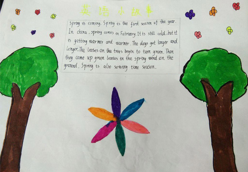 小學(xué)生英語(yǔ)手抄報(bào)，春天的故事