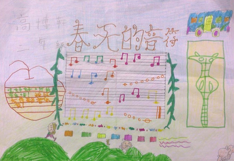 音樂手抄報圖片大全，春天的音符