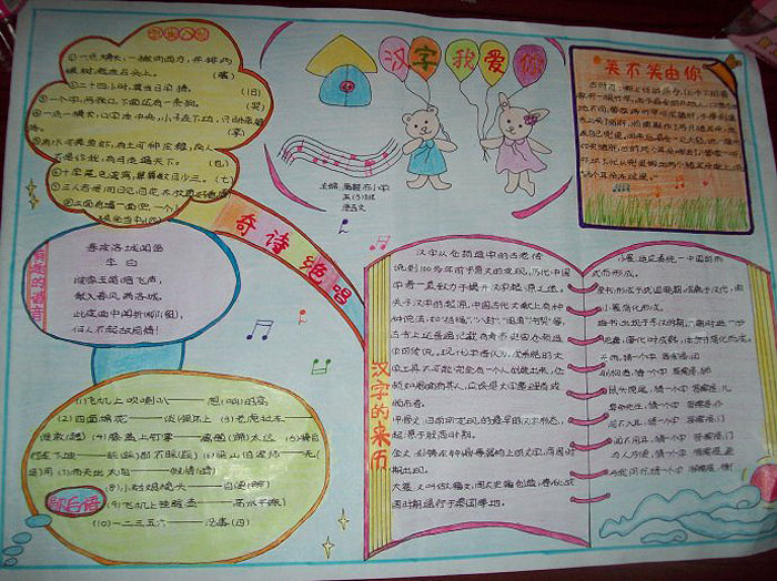 小學(xué)生有趣的漢字手抄報(bào)，漢字的來歷