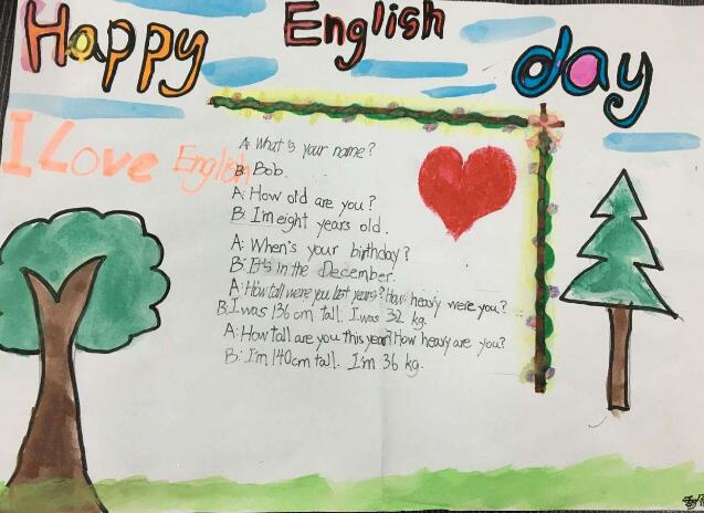 英語(yǔ)手抄報(bào)圖片簡(jiǎn)單又漂亮，my english day