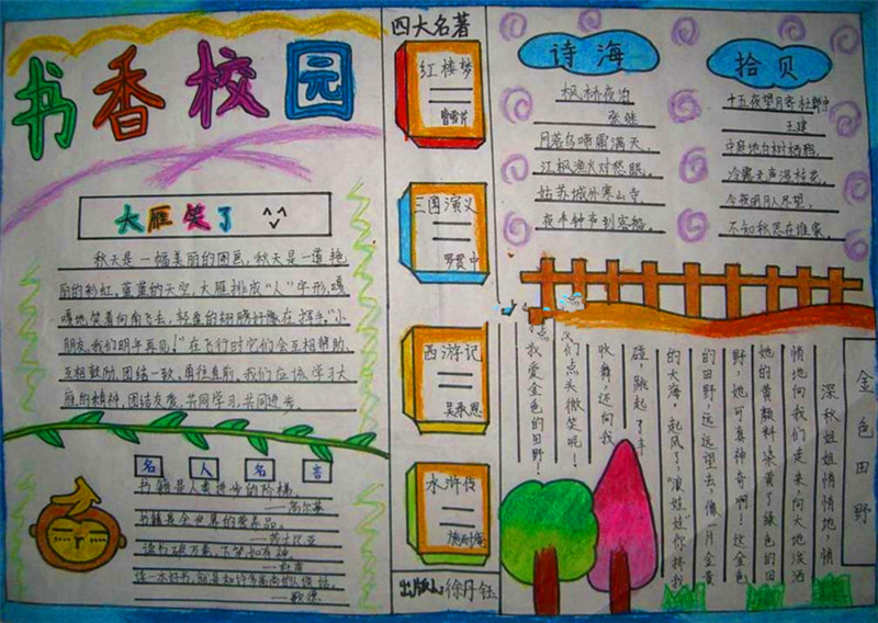 語文手抄報(bào)圖片大全，書香校園