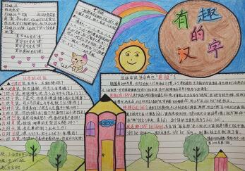 漢字手抄報簡單又漂亮，有趣的漢字