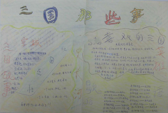 好看的歷史手抄報(bào)，三國那些事兒