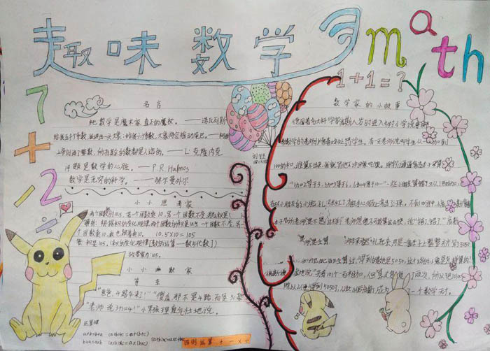 小學(xué)生數(shù)學(xué)手抄報圖片，趣味數(shù)學(xué)