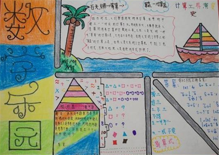 數(shù)學樂園手抄報版面設計