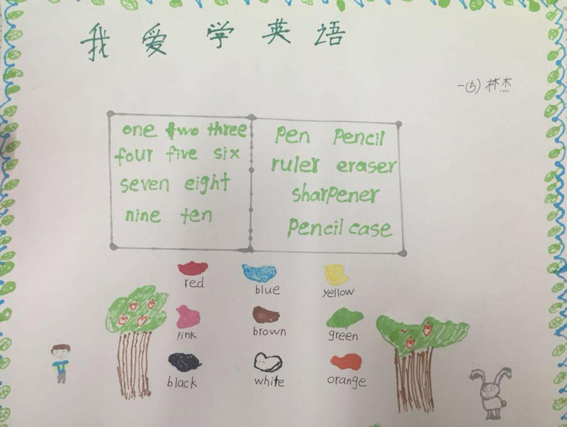小學(xué)英語手抄報圖片，我愛學(xué)英語