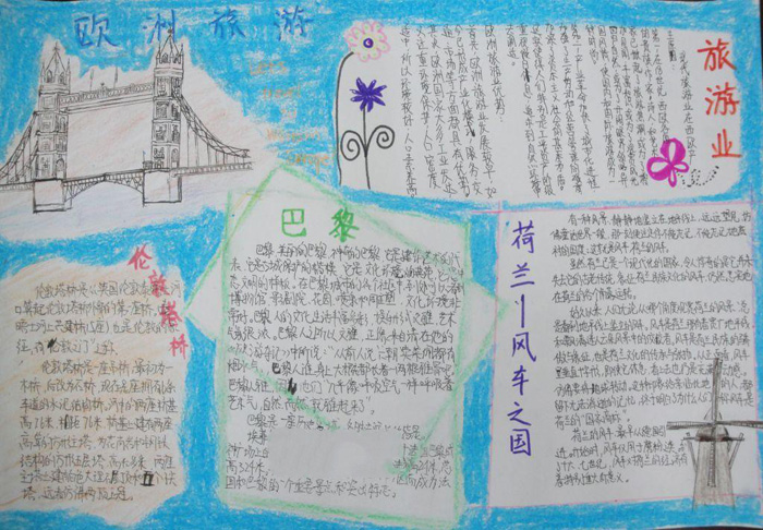 好看的世界地理手抄報(bào)，走進(jìn)歐洲