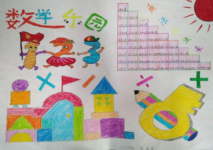 漂亮的小學(xué)生數(shù)學(xué)手抄報圖片，數(shù)學(xué)樂園