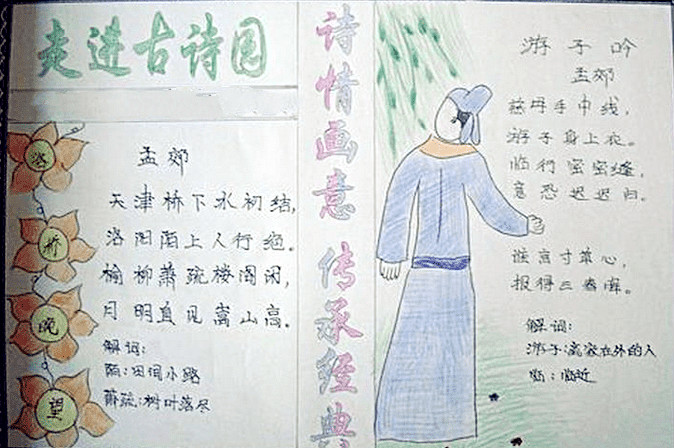 語文手抄報，走進古詩園