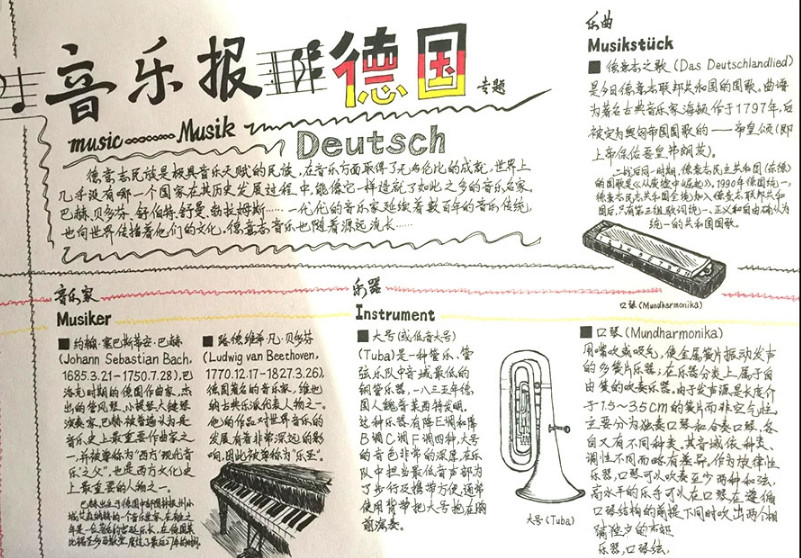好看的音樂手抄報，德國音樂小報內(nèi)容