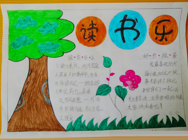 語文手抄報圖片大全，讀書樂