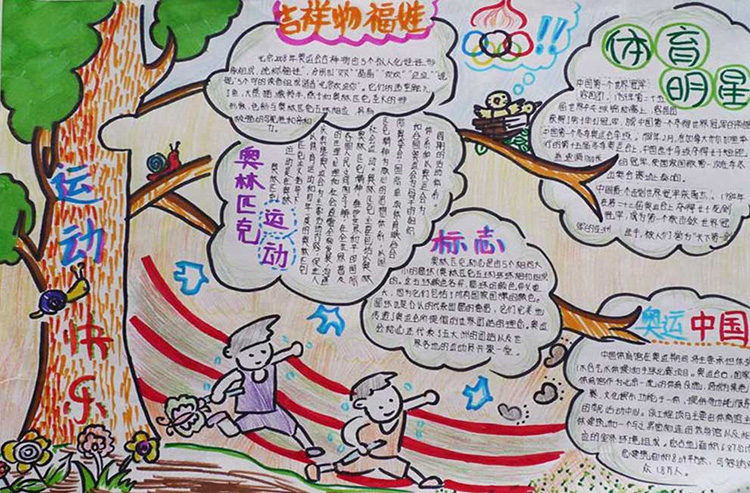 關(guān)于體育的手抄報，運(yùn)動快樂