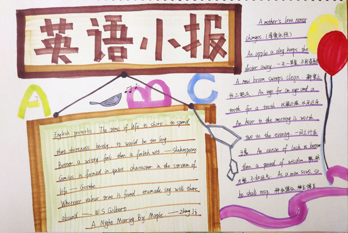 英語手抄報圖片簡單又漂亮，英語小報