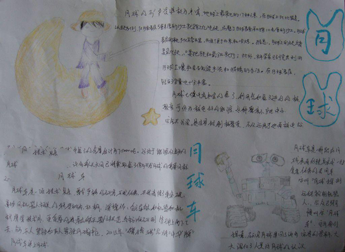 地理手抄報(bào)圖片，月球