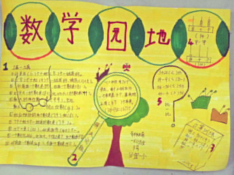 小學(xué)生數(shù)學(xué)手抄報(bào)，數(shù)學(xué)園地