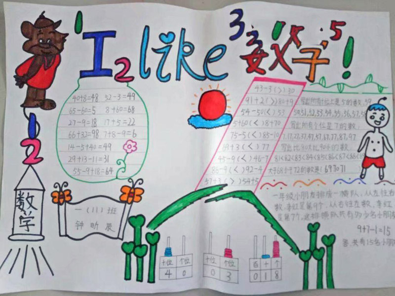 小學(xué)生數(shù)學(xué)手抄報(bào)，有趣的數(shù)學(xué)題
