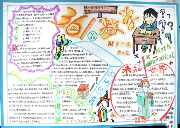 四年級數(shù)學(xué)手抄報圖片，數(shù)學(xué)未知世界