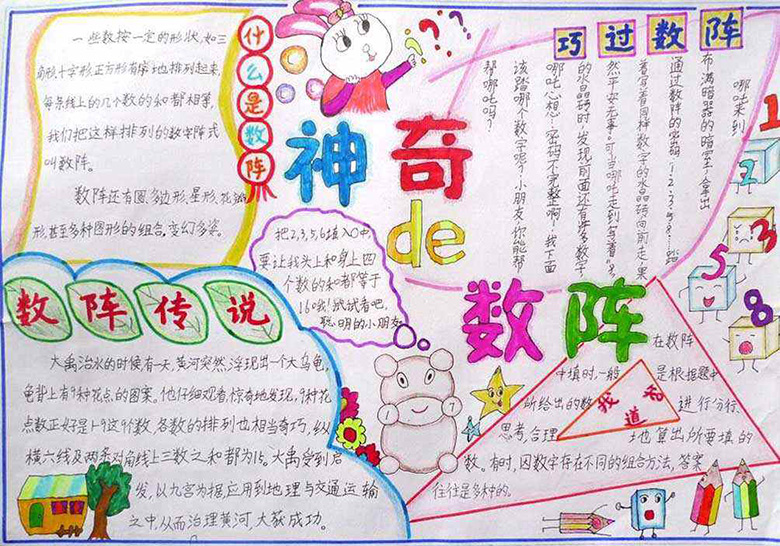 數(shù)學手抄報，神奇的數(shù)陣
