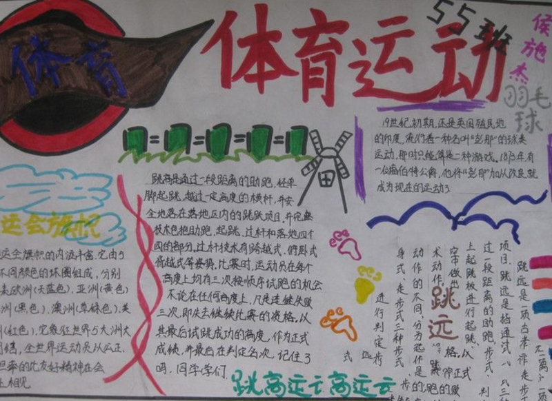 體育手抄報圖片，體育運動的種類