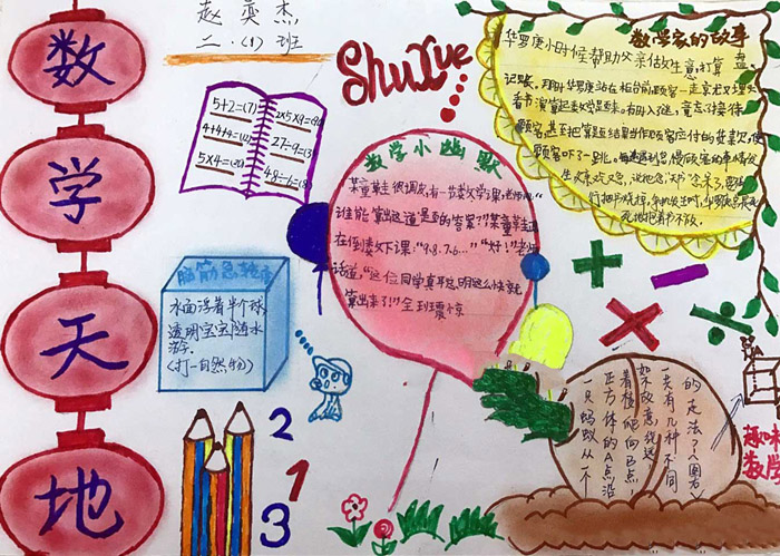 小學(xué)生數(shù)學(xué)手抄報圖片，快樂數(shù)學(xué)天地