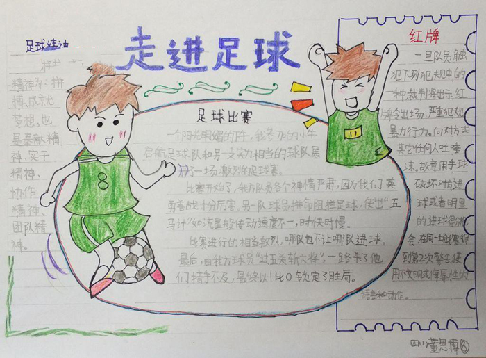 小學(xué)生體育手抄報，走進(jìn)足球