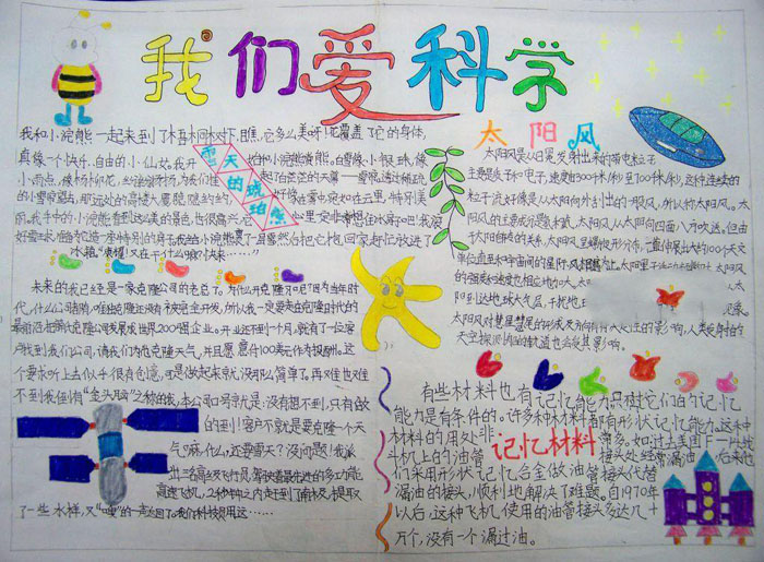 小學(xué)生科學(xué)手抄報(bào)圖片，我們愛科學(xué)