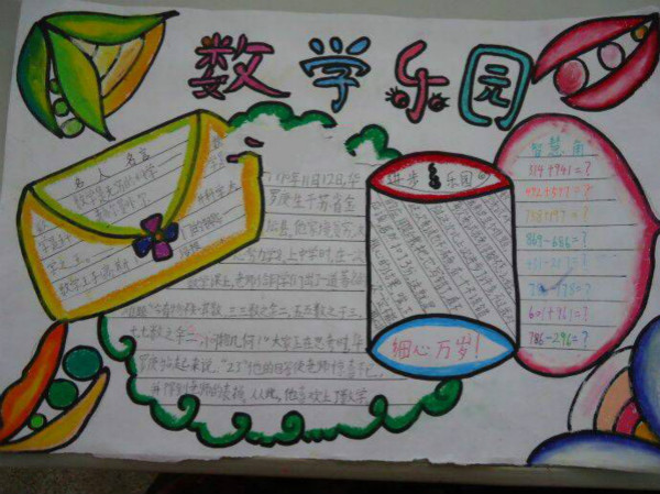 四年級數(shù)學手抄報圖片，數(shù)學樂園