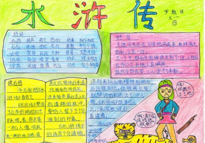 四大名著手抄報(bào)，水滸傳手抄報(bào)